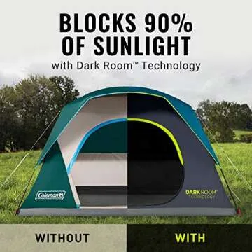 Coleman Skydome Tent for Family Camping with Dark Room Technology