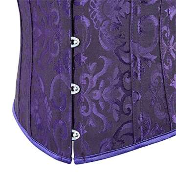 Arplvf Underbust Corset Tops for Women Plus Size Corsets and Bustiers Shapewear Outfit Black Purple XS