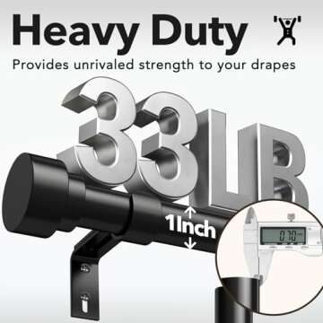 IFELS Heavy Duty Adjustable Curtain Rods for 72-144 Inch