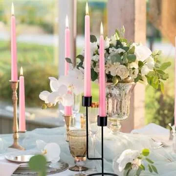 12 Pack Pink Taper Candles - Taper Candles 10 Inch Dripless, Smokeless & Unscented - 8 Hours Long Burning - Tall Candlesticks - Ideal for Weddings, Dinner Parties, Home Decor, Birthday Party