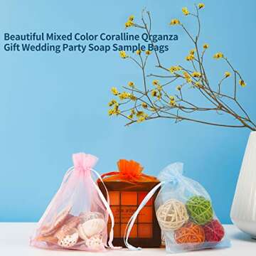 WenTao 100PCS Organza Gift Bags - Vibrant Wedding Favors