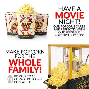 Vintage Table-Top Popcorn Maker, 10 Cups, Easy to Use