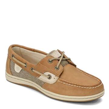 Sperry Womens Koifish Boat Shoe, Linen/Oat, 7 Narrow