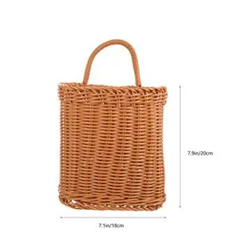 Elegant Woven Seagrass Wall Organizer for Flowers
