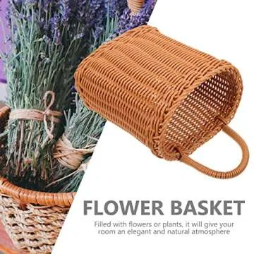 Elegant Woven Seagrass Wall Organizer for Flowers