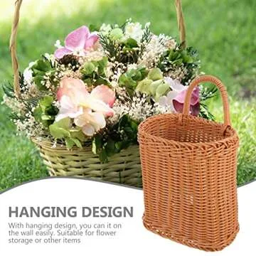 Elegant Woven Seagrass Wall Organizer for Flowers
