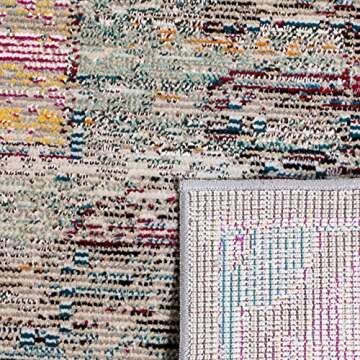 SAFAVIEH Crystal Collection Area Rug - 8' x 10', Light Grey & Purple, Boho Tribal Distressed Design, Non-Shedding & Easy Care, Ideal for High Traffic Areas in Living Room, Bedroom (CRS517P)