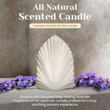 Luxanna Decor - Artistic Palm Leaf Soy Candle, Aesthetic Home Décor, Trendy Minimalist Design, Long...