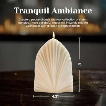 Luxanna Decor - Artistic Palm Leaf Soy Candle, Aesthetic Home Décor, Trendy Minimalist Design, Long-Lasting Lavender Scented Candle, Perfect for Gifts & Special Occasions (White)