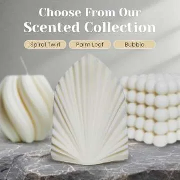 Luxanna Decor - Artistic Palm Leaf Soy Candle, Aesthetic Home Décor, Trendy Minimalist Design, Long-Lasting Lavender Scented Candle, Perfect for Gifts & Special Occasions (White)