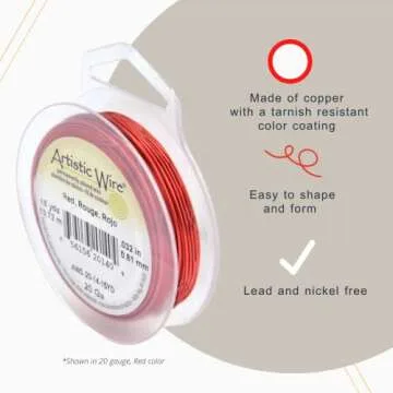 Artistic Wire, 18 Gauge Tarnish Resistant Tinned Copper Craft Wire, Silver Color, 4 yd