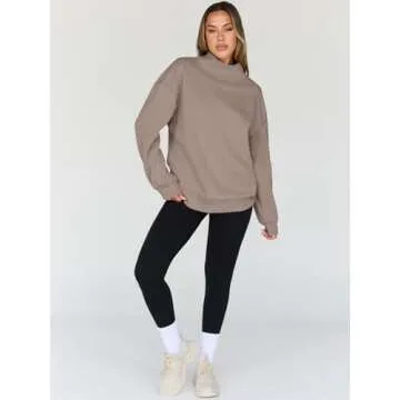 Trendy Queen Womens Oversized Sweatshirts Turtleneck Pullover Long Sleeve Hoodies Tops Fall Fashion Outfits 2025 Clothes
