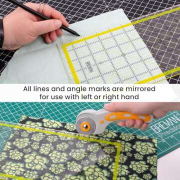 Breman Precision Quilting Ruler - 6x24 Inch Clear Acrylic Ruler for Cutting Fabric - Clear Sewing Rulers and Guides for Fabric and Other Materials - Quilting Rulers