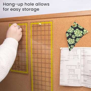 Breman Precision Quilting Ruler - 6x24 Inch Clear Acrylic Ruler for Cutting Fabric - Clear Sewing Rulers and Guides for Fabric and Other Materials - Quilting Rulers