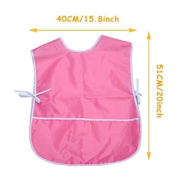 Mudder 2 Pieces Children's Art Smock, Artist Smock, Waterproof Painting Apron for Kids Toddler