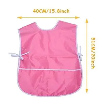 Mudder 2 Pieces Children's Art Smock, Artist Smock, Waterproof Painting Apron for Kids Toddler