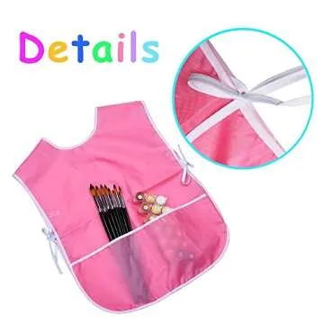 Mudder 2 Pieces Children's Art Smock, Artist Smock, Waterproof Painting Apron for Kids Toddler