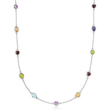 Multi-Gem Station Necklace - 8.40 ct. t.w.