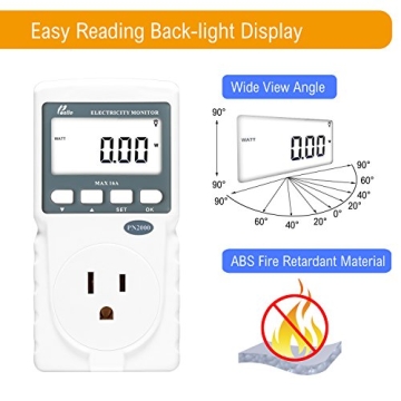 Poniie PN2000 Plug-in Electricity Usage Monitor for Energy Efficiency