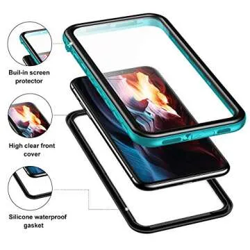 Janazan iPhone Xs Max Waterproof Case, IP68 Full Sealed Drop Resistant Protective Cover, Waterproof Shockproof Snowproof Dirtproof for Outdoor Sports [6.5 inch] (Blue)