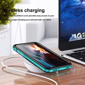 Janazan iPhone Xs Max Waterproof Case, IP68 Full Sealed Drop Resistant Protective Cover, Waterproof Shockproof Snowproof Dirtproof for Outdoor Sports [6.5 inch] (Blue)