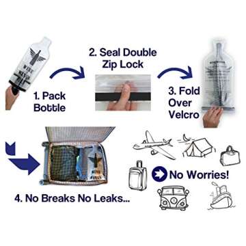6 Pack Wine Wings Reusable Bottle Protector Sleeve Travel Bag Luggage Leak Safe