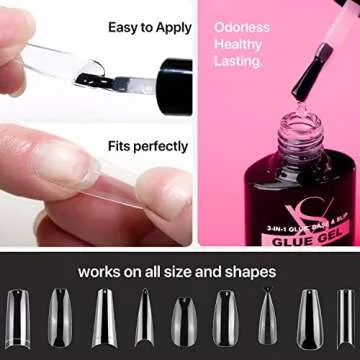 SXC Cosmetics 3 in 1 Nail Glue Gel for All Nail Applications