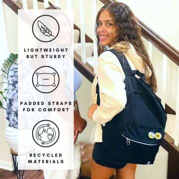 Fenrici Kids Backpacks for Girls, Boys, Kids' Bookbags with Padded Laptop Compartment, Durable, Large Capacity, 17 Inch