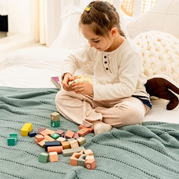 RECYCO Soft Cable Knit Blue Blanket for Cozy Comfort