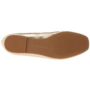The Drop Women's Pepper Ballet Flat with Bow, Gold, 6.5