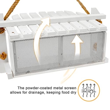 Worth Garden Handmade Wooden Bird Feeder for Outdoors