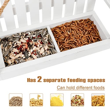 Worth Garden Handmade Wooden Bird Feeder for Outdoors