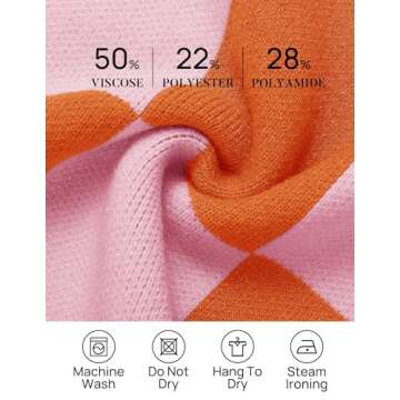 ZESICA Women's Winter Oversized Sweaters Long Sleeve Color Block Mock Neck Side Slit Comfy Loose Knitted Pullover Tops,Orange,Large