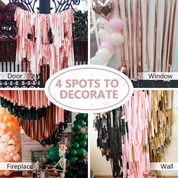 PartyWoo Crepe Paper Streamers in Rose Gold & Pink