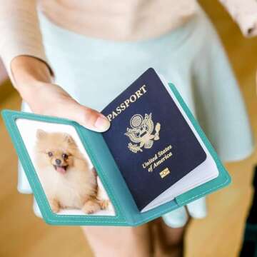 labato Passport Holder Women, Passport Wallet Travel Document Organizer, Waterproof Cruise Accessories Must Haves, Travel Essentials PU Leather Passport Cover for Women Men, Mint