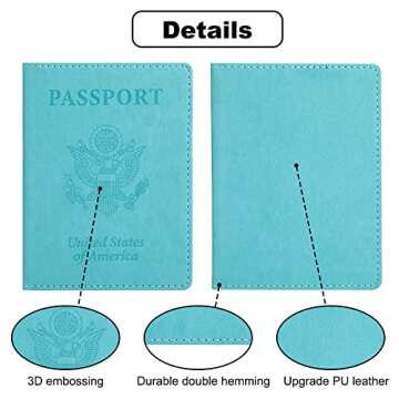labato Passport Holder Women, Passport Wallet Travel Document Organizer, Waterproof Cruise Accessories Must Haves, Travel Essentials PU Leather Passport Cover for Women Men, Mint