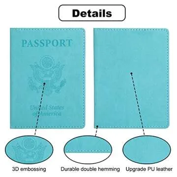 labato Passport Holder Women, Passport Wallet Travel Document Organizer, Waterproof Cruise Accessories Must Haves, Travel Essentials PU Leather Passport Cover for Women Men, Mint