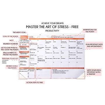 Deluxe Rose Gold Monthly Wall and Desk Pad Calendar - Over 12 Months of Advance Planning and Productivity | Undated - Sheet Size: 22”x17”')