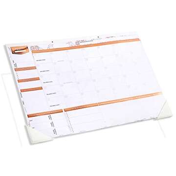 Deluxe Rose Gold Monthly Wall and Desk Pad Calendar - Over 12 Months of Advance Planning and Productivity | Undated - Sheet Size: 22”x17”')