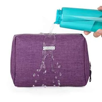 Narwey Large Makeup Bag Travel Cosmetic Bag Organizer Toiletry Bag Make Up Bags Zipper Pouch for Women (Large, Purple)