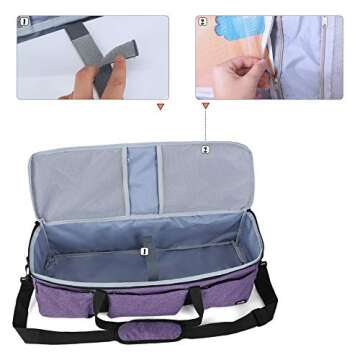 LUXJA Foldable Bag Compatible with Cricut Explore Air and Maker, Carrying Bag Compatible with Cricut Explore Air and Supplies (Bag Only), Purple