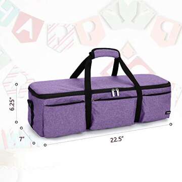 LUXJA Foldable Bag Compatible with Cricut Explore Air and Maker, Carrying Bag Compatible with Cricut Explore Air and Supplies (Bag Only), Purple