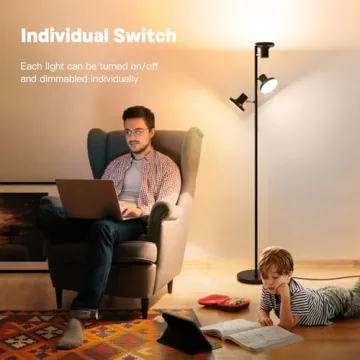 36W Modern Dimmable LED Tree Floor Lamp with Remote