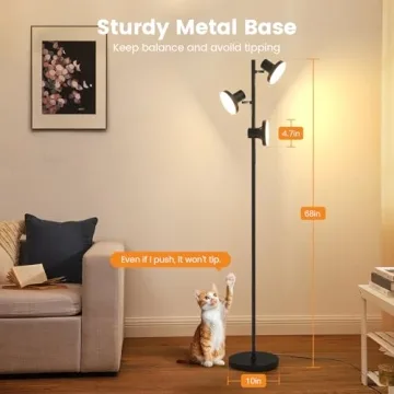 36W Modern Dimmable LED Tree Floor Lamp with Remote