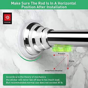 Adhesive Shower Curtain Rod Holder | No Drill & Heavy Duty
