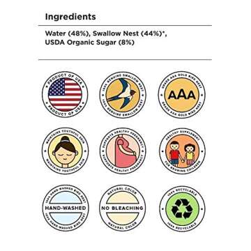 Golden Nest Premium Bird Nest Soup, Swallow Bird Nest 100% Natural - Made in USA, (燕窩) 6 bottles x 75ml (2.5 oz.) (1 box = 6 bottles x 75ml, Ginseng)