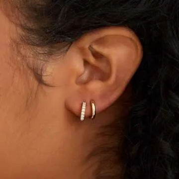 Silver Hoop Earrings Set Huggie Hoop Earrings Hypoallergenic Lightweight Jewelry Everyday Cartilage Dainty Earrings for Women