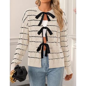 ZESICA Open Front Chunky Knit Cardigan for Women