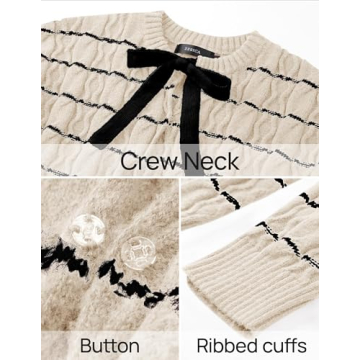 ZESICA Open Front Chunky Knit Cardigan for Women