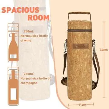 Tirrinia Single Bottle Wine Gift Carrier Bag, Insulated Travel Wine Cooler Tote with Shoulder Strap for Picnic, Party, BYOB Restaurant, Portable One Bottle Wine Chiller Container, Gift for Wine Lovers